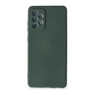Samsung Galaxy A72 Kılıf Nano içi Kadife Silikon - Koyu Yeşil
