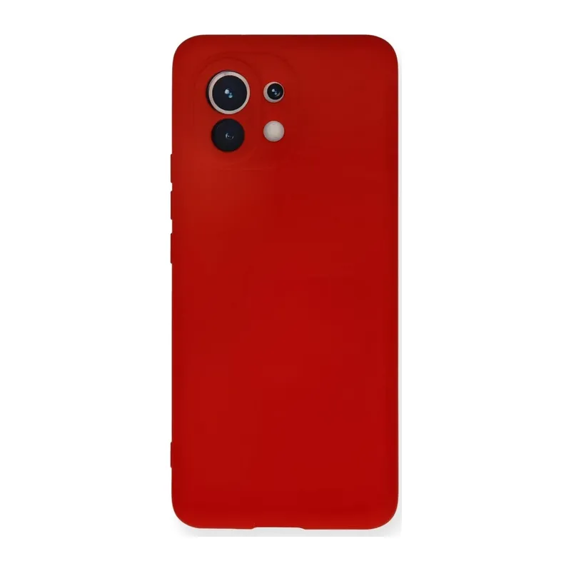 Mi 11 Kılıf Nano içi Kadife Silikon - Kırmızı
