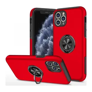 iPhone 11 Pro Max Kılıf Elit Yüzüklü Kapak - Kırmızı