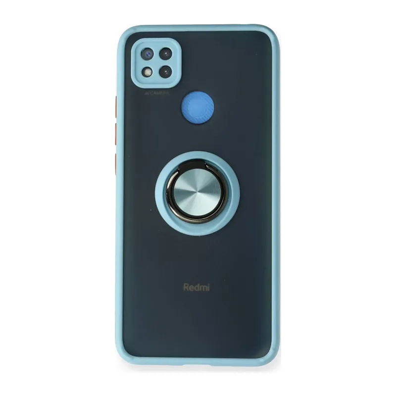 Redmi 9C Kılıf Montreal Yüzüklü Silikon Kapak - Buz Mavi