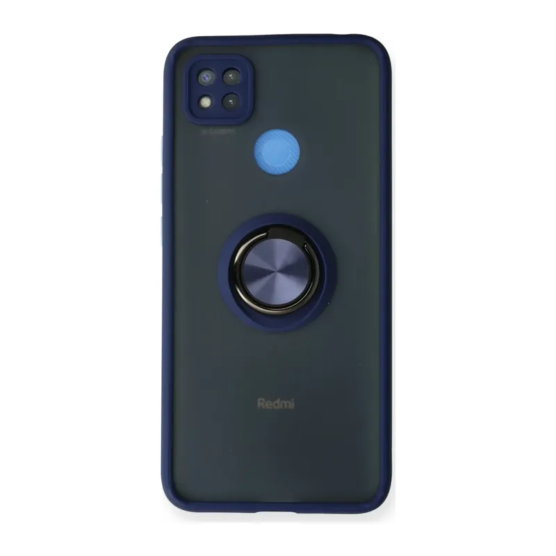 Redmi 9C Kılıf Montreal Yüzüklü Silikon Kapak - Lacivert