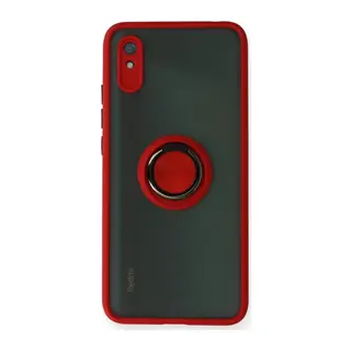 Redmi 9A Kılıf Montreal Yüzüklü Silikon Kapak - Kırmızı