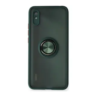Redmi 9A Kılıf Montreal Yüzüklü Silikon Kapak - Yeşil