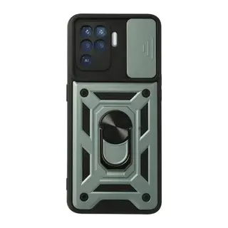 Reno 5 Lite Kılıf Pars Lens Yüzüklü Silikon - Yeşil