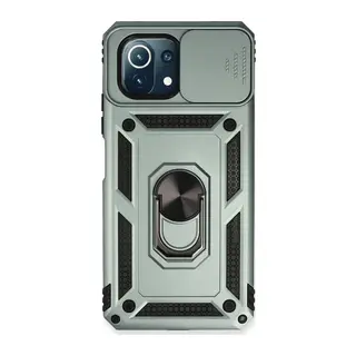 Mİ 11 Lite Kılıf Pars Lens Yüzüklü Silikon - Yeşil