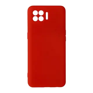 Reno 4 Lite Kılıf Nano içi Kadife Silikon - Kırmızı