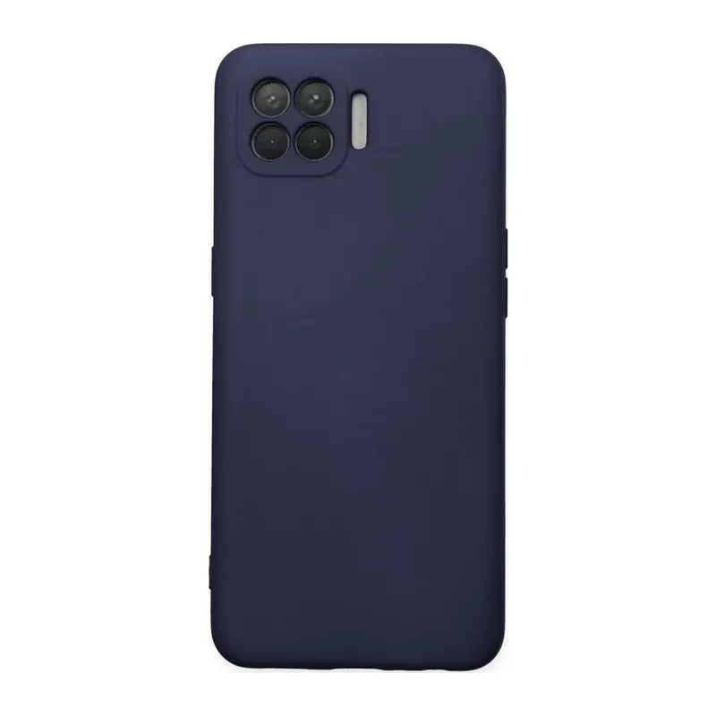 Reno 4 Lite Kılıf Nano içi Kadife Silikon - Lacivert