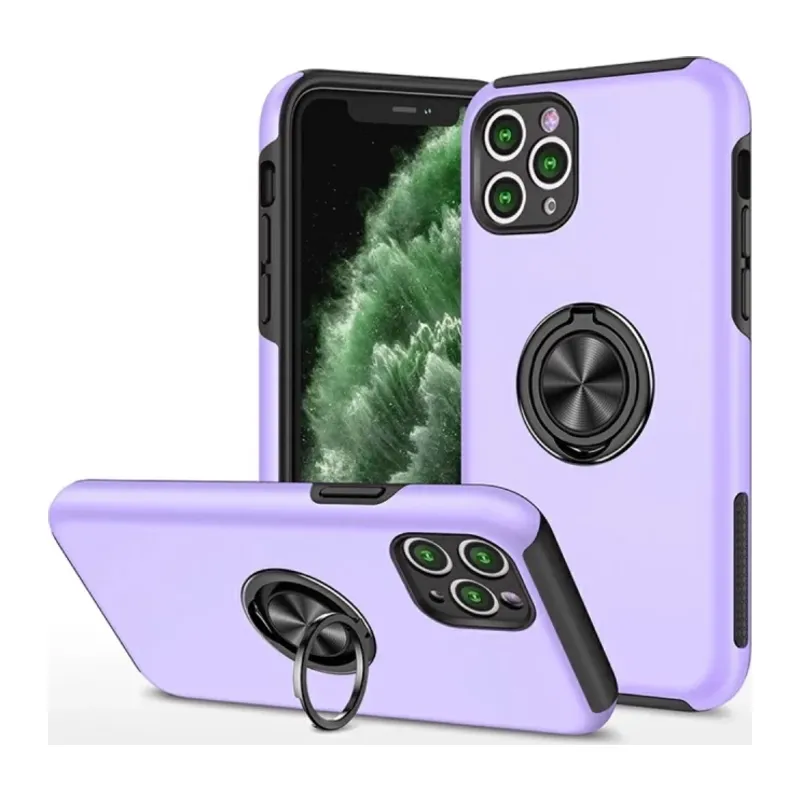 iPhone 11 Pro Max Kılıf Elit Yüzüklü Kapak - Mor