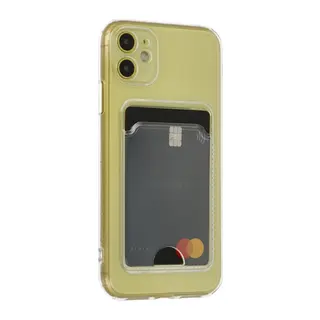 iPhone 11 Kılıf Kart Şeffaf Silikon - Şeffaf