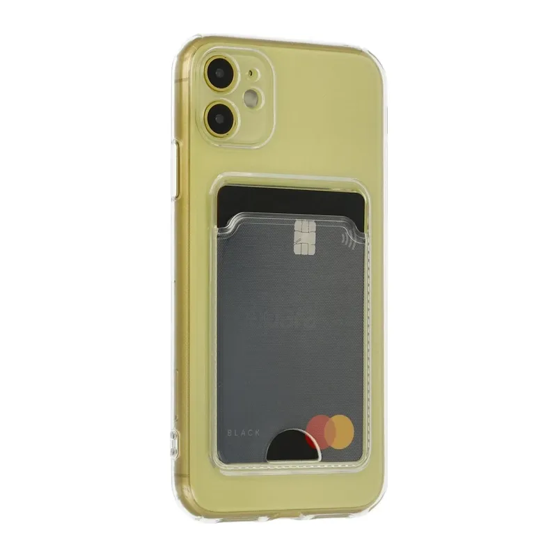 iPhone 11 Kılıf Kart Şeffaf Silikon - Şeffaf