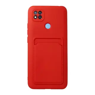 Redmi 9C Kılıf Kelvin Kartvizitli Silikon - Kırmızı