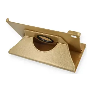 Samsung Galaxy T500 Tab A7 10.4 Kılıf 360 Tablet Deri Kılıf - Gold