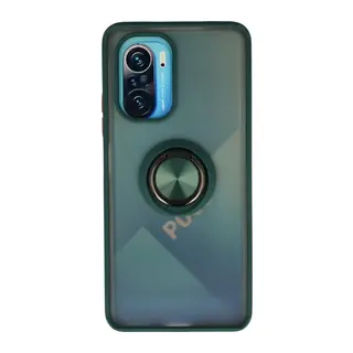 Redmi K40 Kılıf Montreal Yüzüklü Silikon Kapak - Yeşil