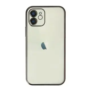 iPhone 12 Kılıf Lensli Silikon - Siyah