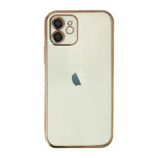 iPhone 12 Kılıf Lensli Silikon - Gold