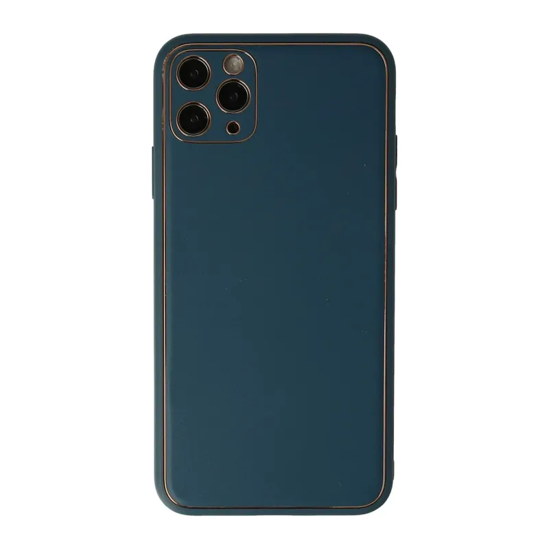 iPhone 11 Pro Kılıf Coco Deri Silikon Kapak - Mavi