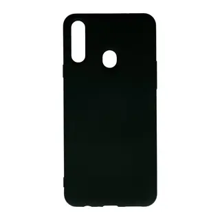 Samsung Galaxy A20S Kılıf Nano içi Kadife Silikon - Siyah