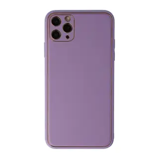 iPhone 11 Pro Max Kılıf Coco Deri Silikon Kapak - Lila