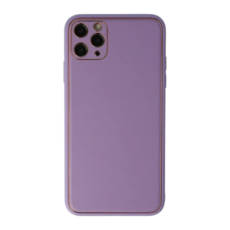 iPhone 11 Pro Max Kılıf Coco Deri Silikon Kapak - Lila