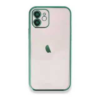 iPhone 12 Kılıf Lensli Silikon - Yeşil