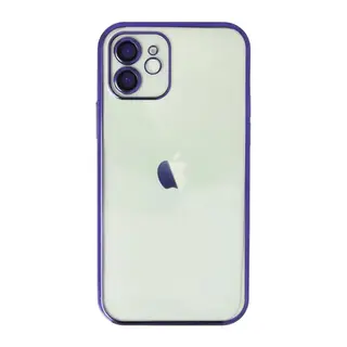 iPhone 12 Kılıf Lensli Silikon - Mor