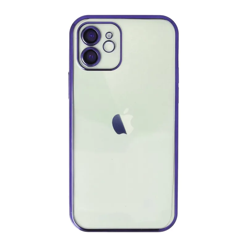 iPhone 12 Kılıf Lensli Silikon - Mor