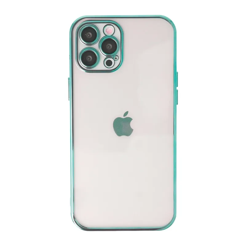 iPhone 12 Pro Kılıf Lensli Silikon - Yeşil