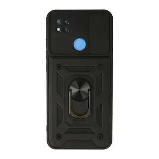 Redmi 9C Kılıf Pars Lens Yüzüklü Silikon - Siyah