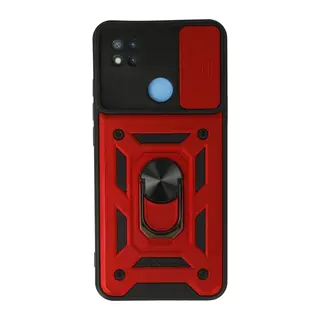 Redmi 9C Kılıf Pars Lens Yüzüklü Silikon - Kırmızı