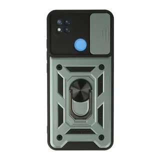Redmi 9C Kılıf Pars Lens Yüzüklü Silikon - Yeşil