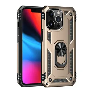 iPhone 13 Pro Kılıf Sofya Yüzüklü Silikon Kapak - Gold