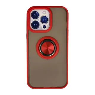 iPhone 13 Pro Kılıf Montreal Yüzüklü Silikon Kapak - Kırmızı