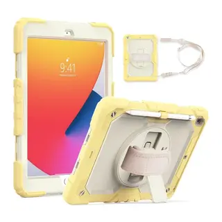 iPad 10.2 (7.nesil) Kılıf Strap New Tablet Kapak - Sarı