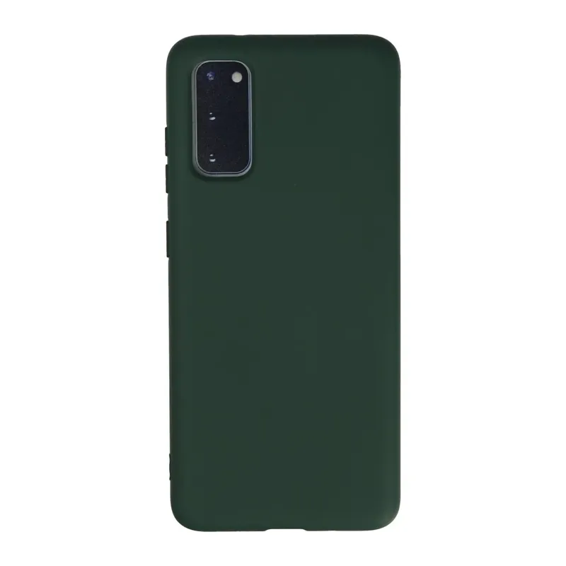 Samsung Galaxy S20 Kılıf Nano içi Kadife Silikon - Koyu Yeşil