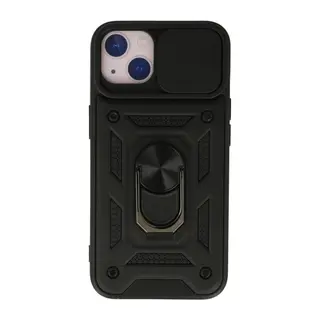 iPhone 13 Kılıf Pars Lens Yüzüklü Silikon - Siyah