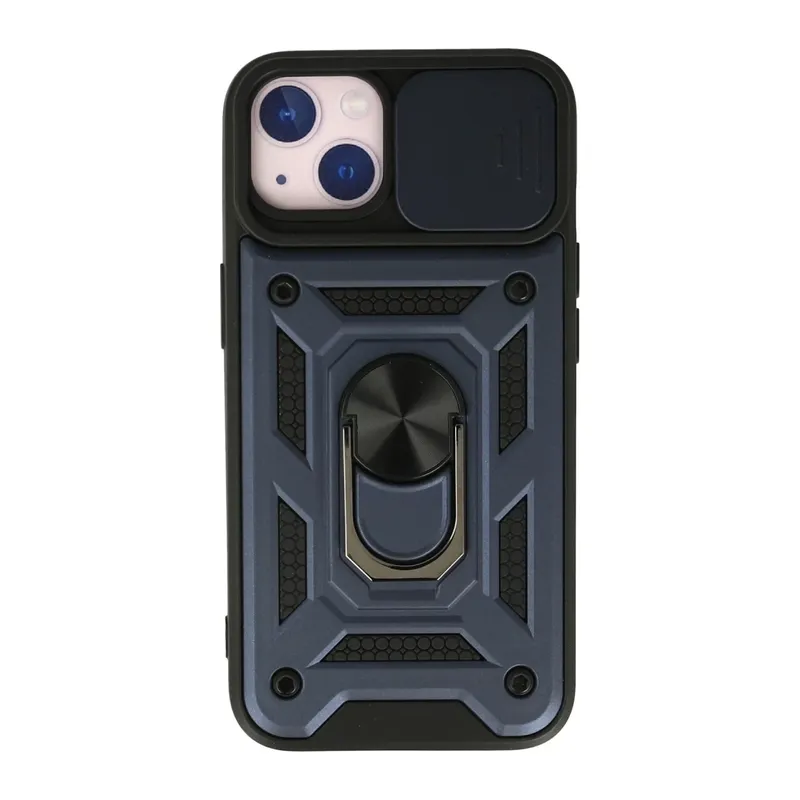 iPhone 13 Kılıf Pars Lens Yüzüklü Silikon - Lacivert