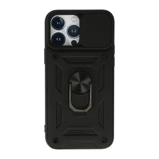 iPhone 13 Pro Kılıf Pars Lens Yüzüklü Silikon - Siyah