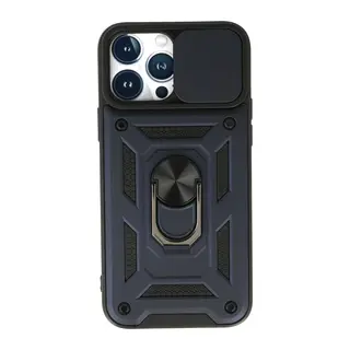 iPhone 13 Pro Kılıf Pars Lens Yüzüklü Silikon - Lacivert
