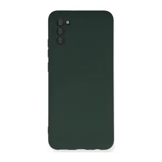 Samsung Galaxy A03S Kılıf Nano içi Kadife Silikon - Koyu Yeşil