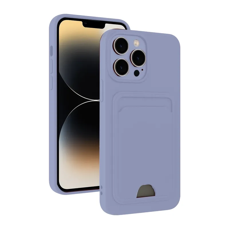 iPhone 13 Pro Kılıf Kelvin Kartvizitli Silikon - Lila