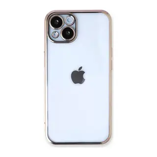 iPhone 13 Kılıf Lensli Silikon - Gold