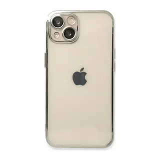 iPhone 13 Kılıf Lensli Silikon - Gümüş