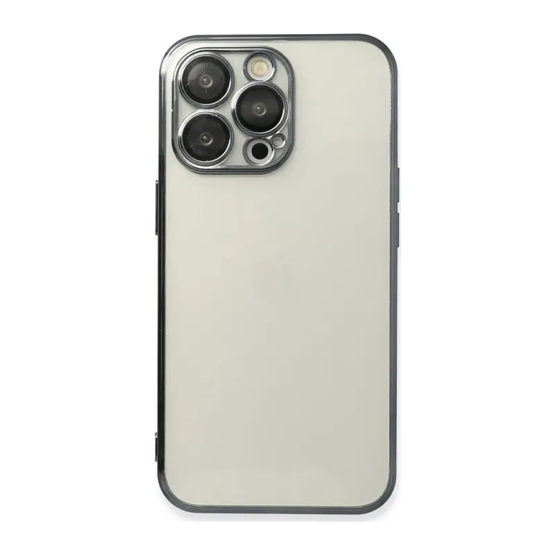 iPhone 13 Pro Kılıf Lensli Silikon - Siyah