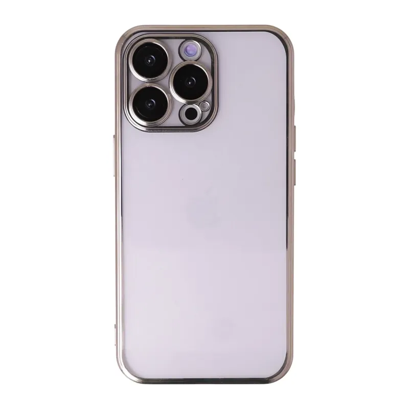 iPhone 13 Pro Kılıf Lensli Silikon - Gold