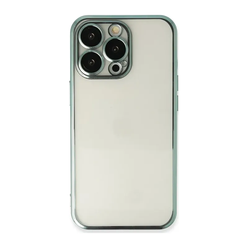 iPhone 13 Pro Kılıf Lensli Silikon - Yeşil