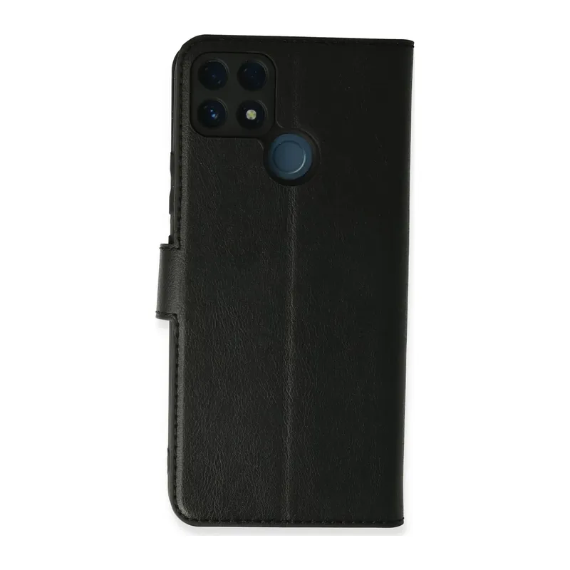 Realme C25 Kılıf Trend S Plus Kapaklı Kılıf - Siyah
