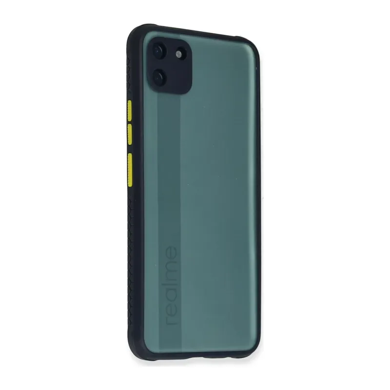 Realme C11 Kılıf Miami Şeffaf Silikon - Lacivert