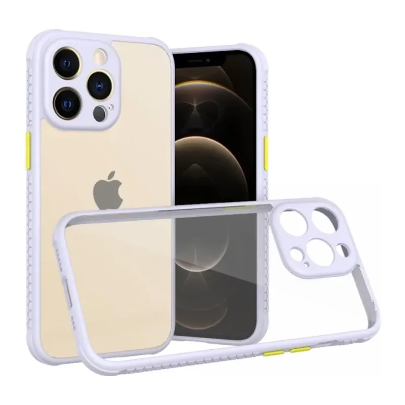 iPhone 13 Pro Kılıf Miami Şeffaf Silikon - Lila
