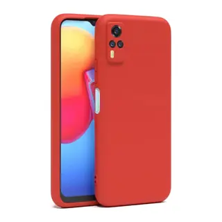Vivo Y53S Kılıf Nano içi Kadife Silikon - Kırmızı