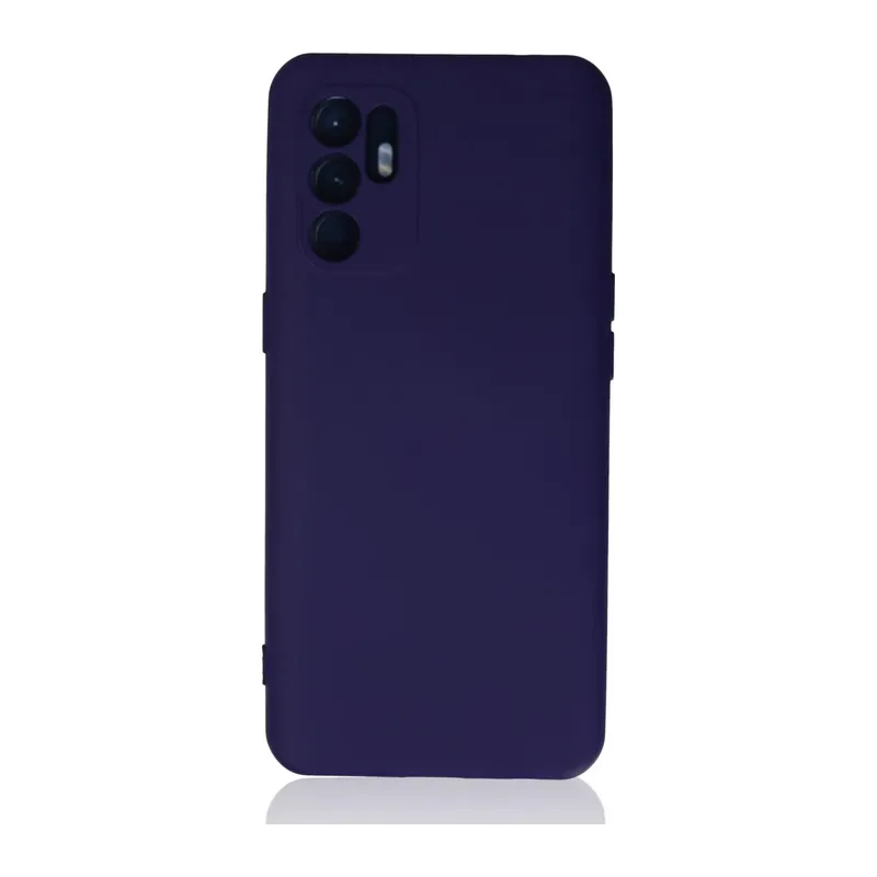 Reno 6 Kılıf Nano içi Kadife Silikon - Mor